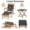 thumbnail image 3 of Gymax Ensemble de 3 Chaises Longues de Patio avec Table d'Appoint, Conception à Pliage Rapide, Ottoman, Extérieur, 3 of 10