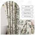 thumbnail image 3 of Psoiuetr Black Floral Linen Shower Curtain, Beige Cottagecore Shower Curtains for Bathroom 72" W x 72" L, 3 of 6