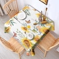 thumbnail image 2 of White Butterfly Bee Sunflower Pattern Square Tablecloth,Waterproof Square Table Cover,Wipeable Spillproof Washable Table Cover for Home Kitchen Party Decor 42"X42"(107x107cm), 2 of 6