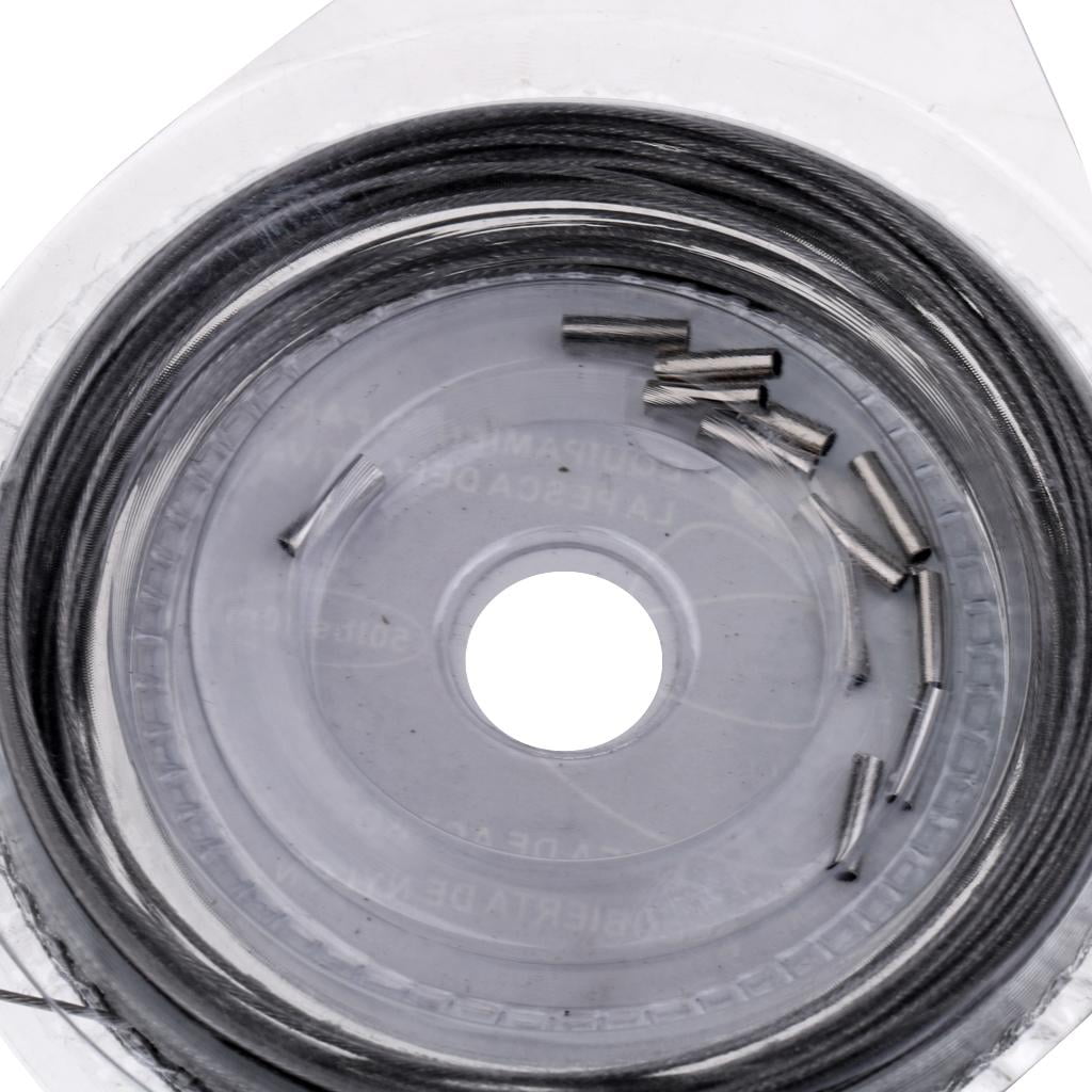 Dualoai 10Pcs Stainless Steel Wire Lures Leader Trace Fishing Lines 10m