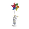 thumbnail image 4 of Figura de oso de 23,6 pulgadas que sostiene un molino de viento, decoración de mesa, artesanía para regalo de inauguración de la casa, versátil y Azul claro, 4 of 9