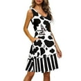 thumbnail image 2 of FKELIY Butterfly Sleeveless Dresses Elastic Cow Print Sleeveless Dress Midi Dress Comfy Tank Dresses for Women Casual Summer Size XL, 2 of 4