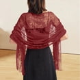thumbnail image 2 of Gkeoshab Women's Lace Shawl Sheer Lightweight Evening Wrap for Dresses Elegant Hollow-Out Bridal Scarf Perfect for Parties Weddings Banquets Red One Size, 2 of 4