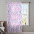 thumbnail image 4 of Pink Blue Floral Sheer Curtains 72 Inches Long, Vintage Pastoral Botanical Leaves Light Filering Curtains, Breathable Simi Curtain Privacy Drapes for Living Room Bedroom Lightweight Window Treatment, 4 of 9
