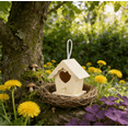 thumbnail image 3 of Valentine's Day Creative Wall Mounted Wooden Bird House Outdoor Hanging Bird Nest Box with Hidden Keyhole Hanger for Garden Terrace Courtyard Backyard Bird Habitat Easter Garden Decor, Khaki-B, 3 of 8