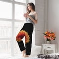 thumbnail image 5 of Rateoe Orange Dalia Pattern Women’s Ultra-Soft Comfy Pajama Lounge Pants Sleepwear,Comfortable Lounge Wear,lightweight Pajamas, Casual Home Wear-Small, 5 of 6