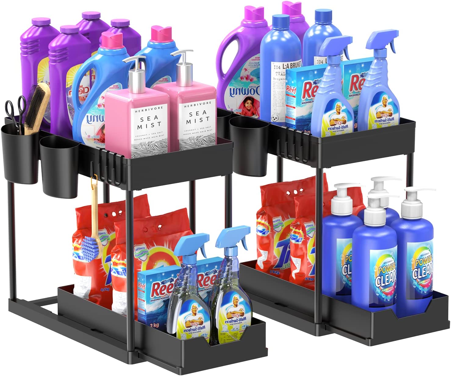 Stackable Under Sink Organizers And Storage Upgraded 12in Heightened