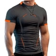 thumbnail image 1 of Camiseta deportiva para hombre, camiseta de entrenamiento transpirable, manga corta con estampado bonito para gimnasio, 1 of 5