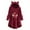 Wine, variant on LYXSSBYX Womens Long Sleeve Dress Hot Sale Clearance Woman's Casual Christmas Printing Plush Buttons Long Sleeved Hooded Plush Coat Top