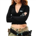 thumbnail image 1 of Chaquetas Deportivas para Mujer, Chaquetas de Yoga con Cremallera, Camisetas Ajustadas y Deportivas. Negro L, 1 of 7