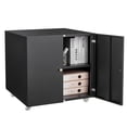 thumbnail image 1 of QinaQin Mueble metálico para impresora de oficina en casa, gabinete móvil con 2 puertas y repisa ajustable para organizar equipo y suministros, 1 of 8