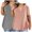 Pink, variant on Uaswgudfs Plus Size Women's 2-Pack V-Neck Blouse-Tee Set - Solid Color Relaxed Fit Short Sleeve Summer Casual Tops 2025