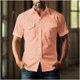 thumbnail image 5 of Yaoyar Mens Summer Vintage Turndown Collar Shirts Short Sleeve Casual Button Down Shirt Beach Vacation Tops, 5 of 6