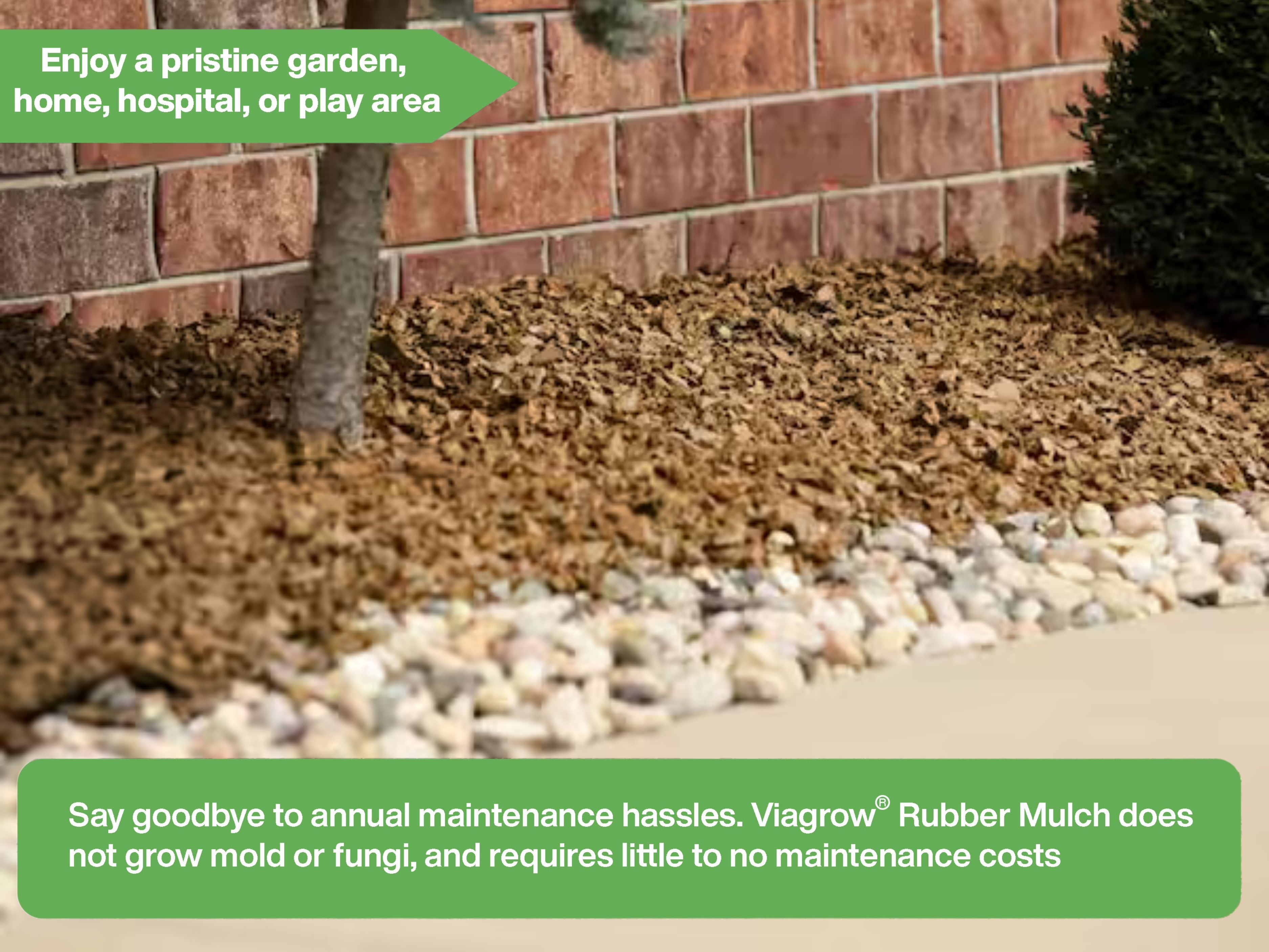 Cypress Rubber Playground & Landscape mulch by Viagrow, 1.5 CF Bag ( 11.2 Gallons / 42.3 Liters)
