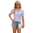 thumbnail image 3 of Blusas Informales Elegantes para Mujer, Camisas con Cuello de Solapa, Blusas de Verano Informales de Negocios A , Color M, 3 of 9