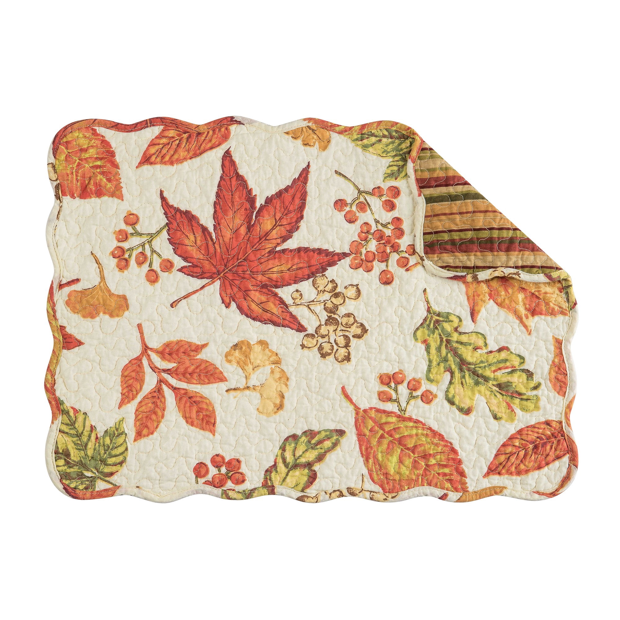 Rylie Cotton Quilted Reversible Vintage Design Rectangle Placemats Set 6