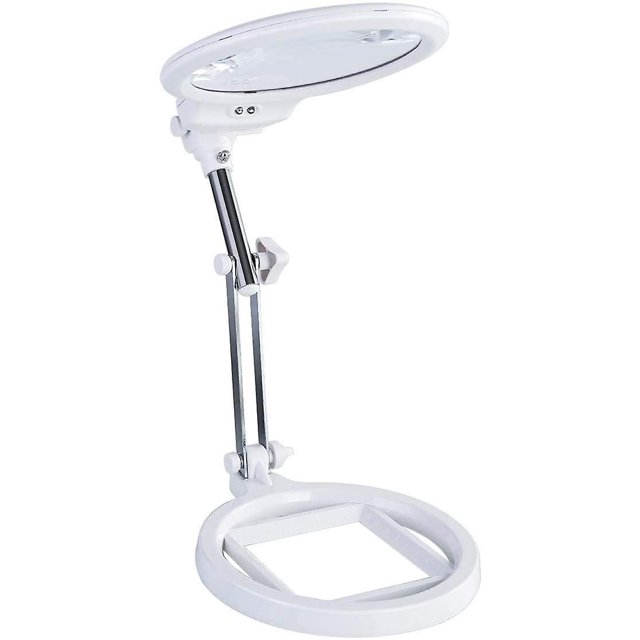 Lupa de escritorio grande, lupa de mesa manual plegable 2x 6x, lupa iluminada con LED portátil La oso de fresa Hogar