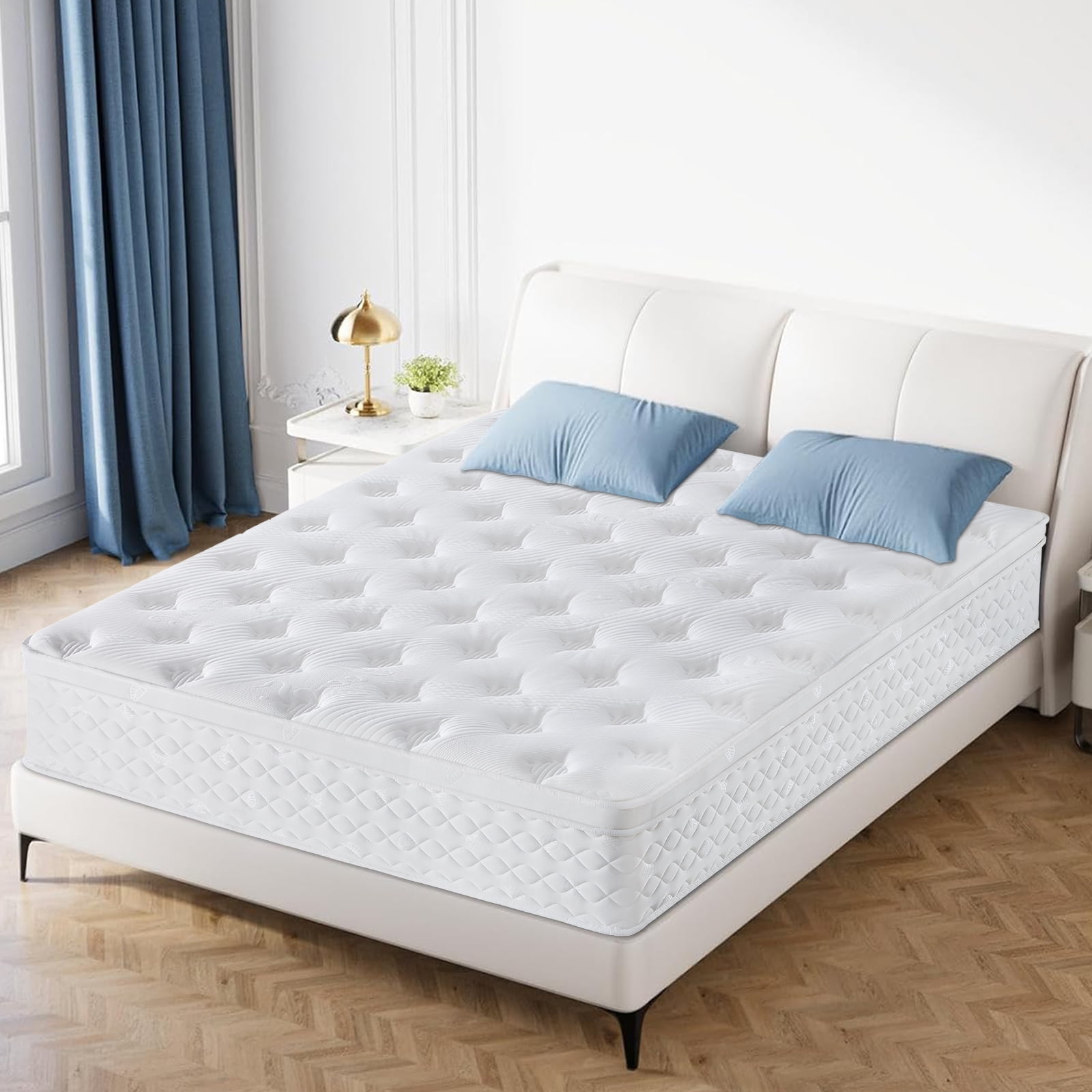 BMMB CertiPUR-US certified Adult Kids 12 In Full Hydrid Innerspring Memory Gel Foam Mattress Bouncy Perfect Night Sleep Free Pain Heavy-duty Steel Spring Compressed Package