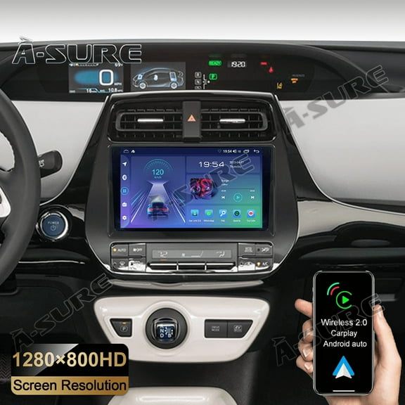 9" Android 13 Car Radio Stereo for Toyota Prius MK4 2016-2022, 2 32GB Wireless CarPlay Android Auto GPS Navi Wi-Fi Bluetooth SWC DSP FM RDS 1280HD