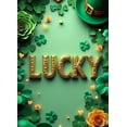 thumbnail image 4 of St Patricks Day Backdrop Banner Shamrock Decorations Irish Luck Party Background Flower Props Green Hat Festival Decor Gift Events Photography, 4 of 4