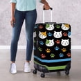 thumbnail image 4 of HELLHERO Cat Paw Print Design Anti Fade Luggage Cover for Kids, All Size Elastic Easy Washing Suitcase Guard, 4 of 7