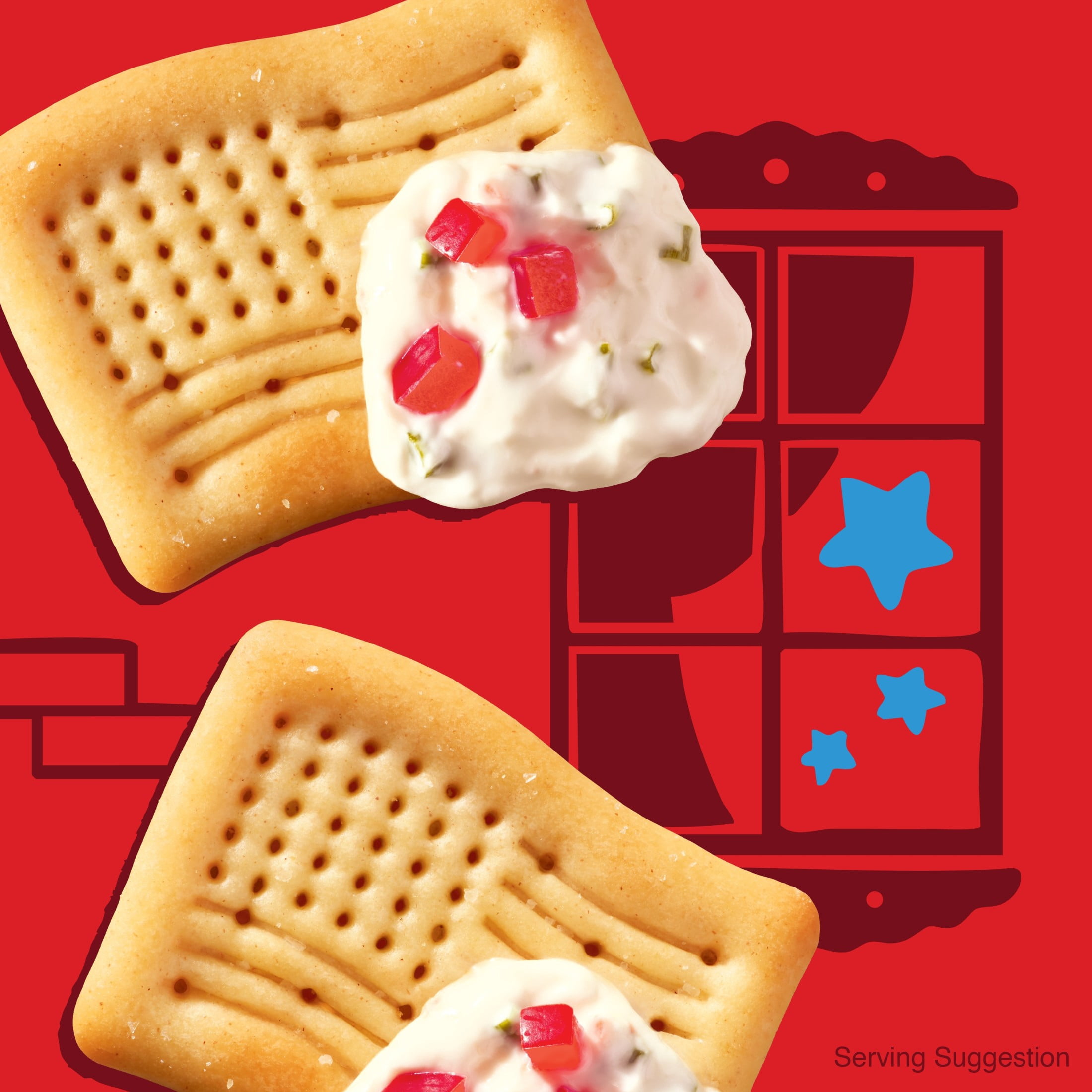Town House Star-Spangled Original Oven Baked Crackers, Party Snacks, 11 oz