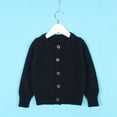 thumbnail image 2 of XXWXYD Kids Basic Knit Cardigan Single Breasted Long Sleeve Jacket Neutral Tone Layering Piece for School Uniform, 2 of 6