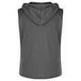 thumbnail image 5 of uikmnh Men T Shirts Male Summer Solid Color Sleeveless Loose Fitness Sports Hooded Vest Top Size:2XL, 5 of 6