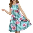 thumbnail image 2 of My Orders Gamivast Girls Flowy Summer Tank Dresses Floral Printed Crewneck Sleeveless A-Line Dresses Tiered Casual Sundress for Kids White Vestidos De Verano Para Niña, 2 of 7