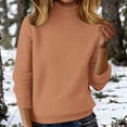 thumbnail image 2 of biudgviw Turtleneck Tops for Women Classic Fit Long Sleeve Sweaters Comfortable Loose Fit Knit Pullover Fall Winter Clothes(Orange,Medium), 2 of 5