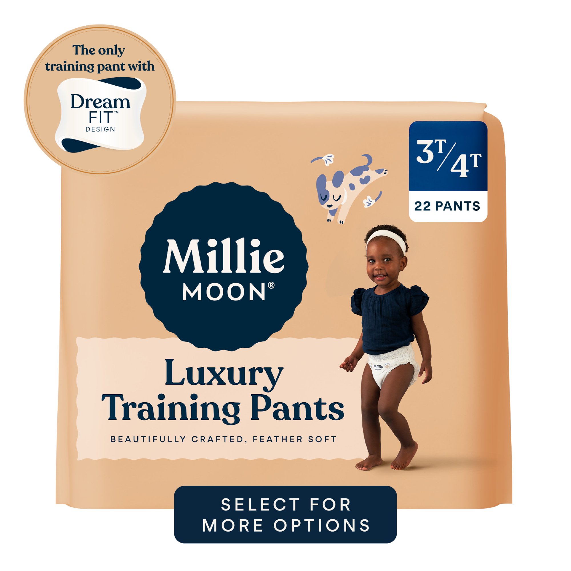 Millie Moon Luxury Training Pants, Size 3T-4T, 22 Count (Select for More Options)