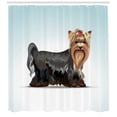 thumbnail image 3 of Ambesonne Yorkie Shower Curtain, Bow Head Meshed Colors, 69"Wx70"L, Multicolor, 3 of 3