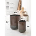 thumbnail image 5 of Utensil Holder for Kitchen Counter, 7.3"+5.4" Fluted Ceramic Utensil Crock Organizer for Countertop, Heavy Large Holder for Spatulas, Spoons, Set of 2, Olive Brown Marble, 5 of 6