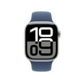 thumbnail image 2 of Apple Watch Series 10 GPS 46mm Silver Aluminum Case with Denim Sport Band - S/M, 2 of 10