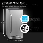 Whynter BOR-326FS 15″ Built-In Energy Star 3.0 cu. ft. Indoor/Outdoor Beverage Refrigerator Cooler Weatherproof in Stainless Steel