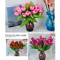 thumbnail image 4 of Ramo de flores artificiales Inteprter 2 uds tulipanes de seda falsa Real Touch decoración de jardín, 4 of 6