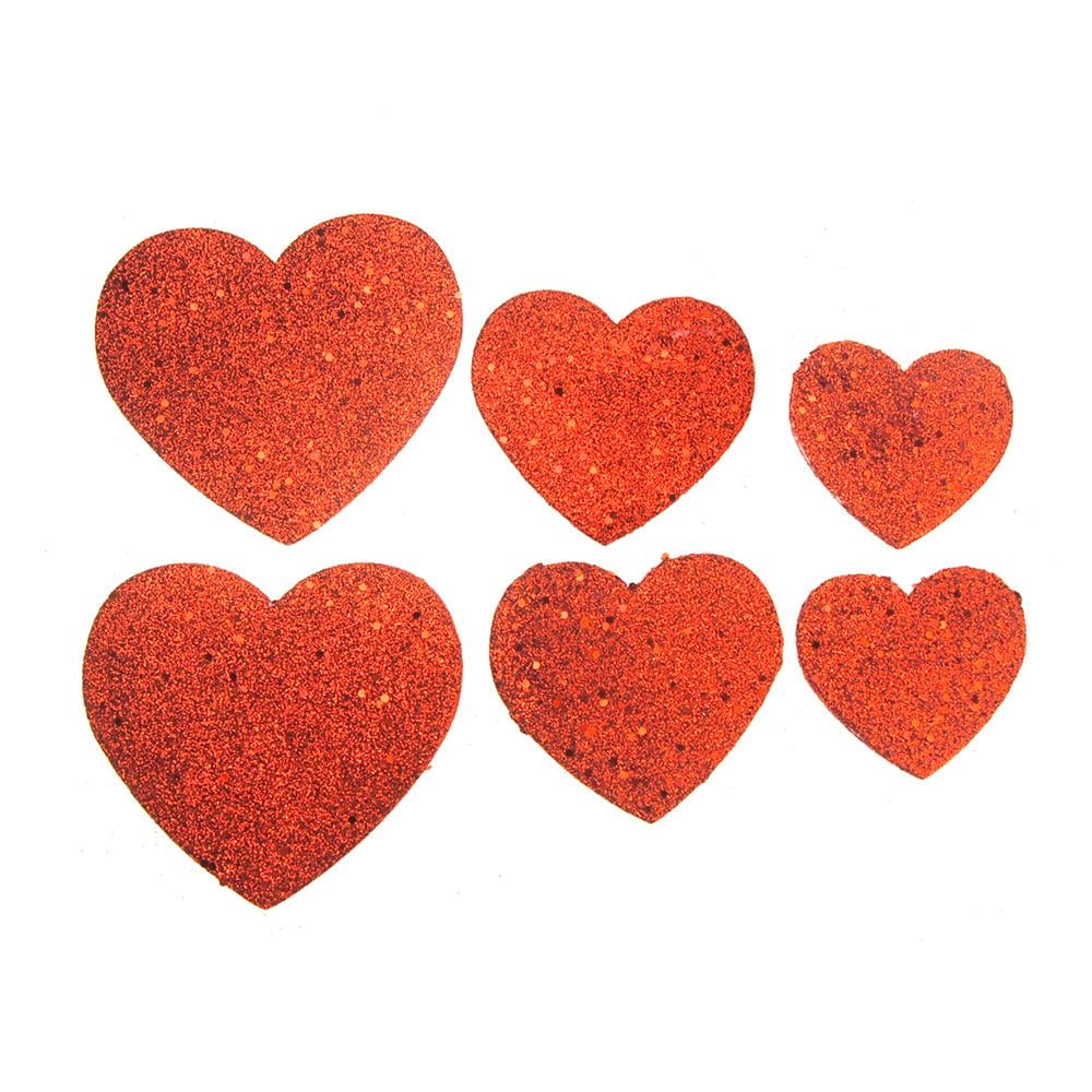 Whaline Valentines Foam Heart Set 25 Large Self Adhesive Heart Stickers 150  Glitter Heart Sticker 16 Cutouts Heart Cup Pad 7 Red Heart with 1 String