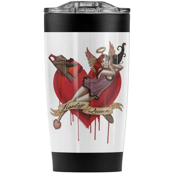 Harley Quinn Perfect Angel Stainless Steel Tumbler 20 oz Coffee Travel Mug/Cup, Vacuum Insulated & Double Wall with Leakproof Sliding Lid | Great for Hot Drinks and Cold Beverages
