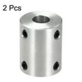 thumbnail image 3 of 8mm to 8mm Bore Rigid Coupling 25mm Length 20mm Diameter Aluminum Alloy Shaft Coupler Connectors Silver 2pcs, 3 of 3