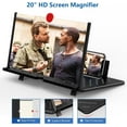 thumbnail image 2 of 20" Screen Magnifier for Smartphone, 3D HD Mobile Phone Magnifying Projector Screen Enlarger Expanders for Movies, Videos, and Gaming, Foldable Phone Stand with Screen Amplifiere(Black 20inch), 2 of 7