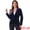 Dark Blue, variant on Women's Velvet Office Coat Solid Shawl Collar Blazer XL Wine Red