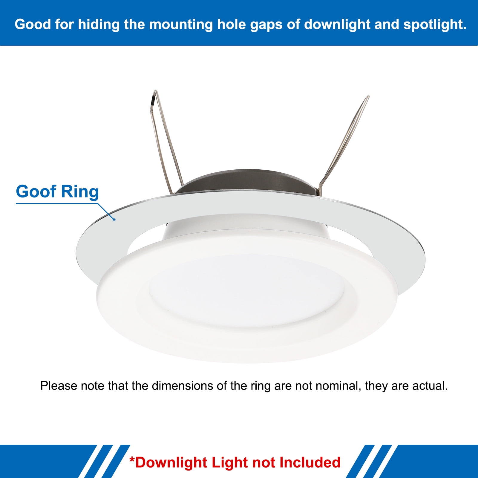 Uxcell Goof Rings Inner Diameter 3.98", Outer Diameter 5.51", 4 Pcs Chrome