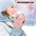 thumbnail image 4 of 4 Pairs Women Winter Touch Screen Gloves Soft Warm Fleece Lined Knit Gloves Gift, 4 of 7