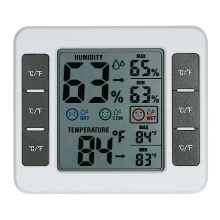 

Meterk LCD Digital Indoor Thermometer Hygrometer Room ℃/℉ Temperature Humidity Gauge Meter Thermo-Hygrometer with Max Min Value Display