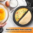 thumbnail image 3 of Dual-Zone Electric Omelette Maker, Omlet Maker Electric, Double Sided Heating Non-Stick Electrics Griddle for Omelets, Pancakes, Pizzas, Sandwiches & Crepes (Black), 3 of 7
