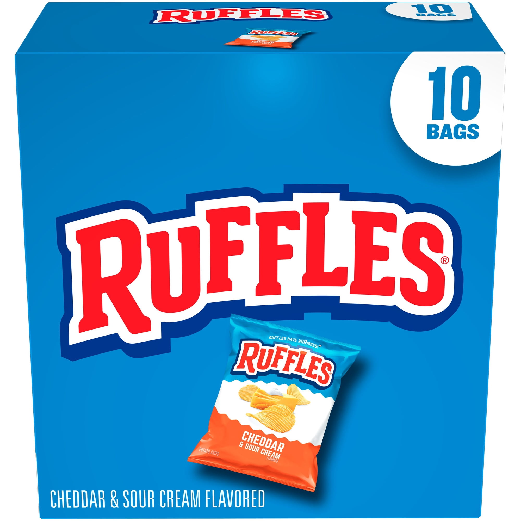 Ruffles Cheddar & Sour Cream Potato Chips Multipack, 10 pack