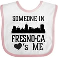 thumbnail image 3 of Inktastic Fresno California Someone Loves Me Skyline Boys or Girls Baby Bib, 3 of 4