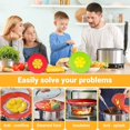 thumbnail image 3 of 2Pcs Silicone Pan Lid 10"&11.5" Splatter Guard Pots Boil Over Safeguard Multi-Function Kitchen Tool(Green,Red), 3 of 5