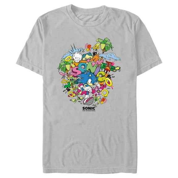 Men's Sonic the Hedgehog Dr. Eggman Green Hill Zone  Graphic T-Shirt