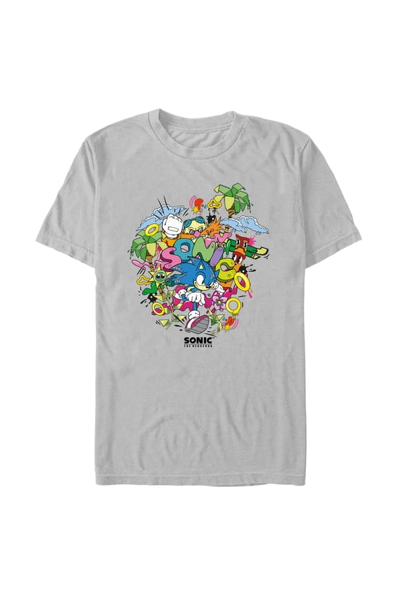 Men's Sonic the Hedgehog Dr. Eggman Green Hill Zone Graphic T-Shirt